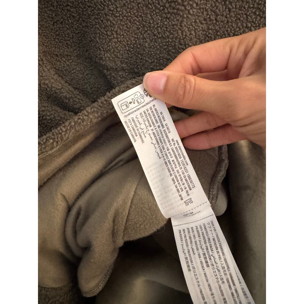 Abercrombie & Fitch Olive Green Sherpa Shirt Jacket Size Small - Picture 5 of 5